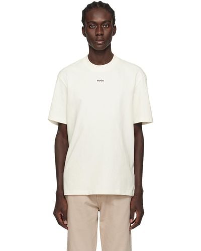 HUGO Off-white Heavyweight T-shirt - Multicolour