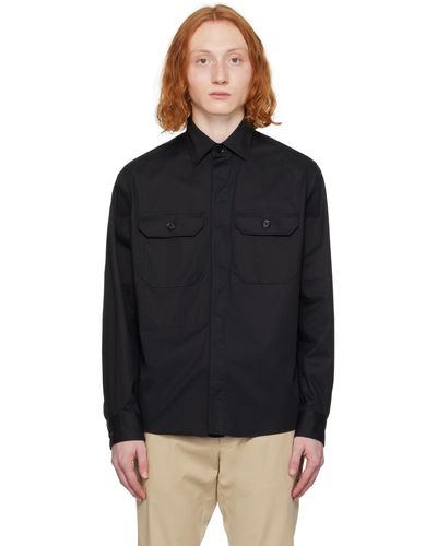 Zegna Black Pocket Long Sleeve Shirt