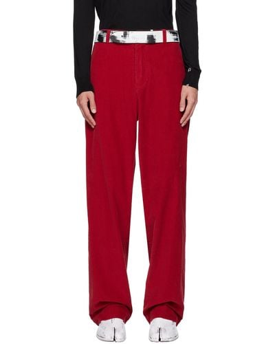 Maison Margiela Pantalon rouge à quatre poches
