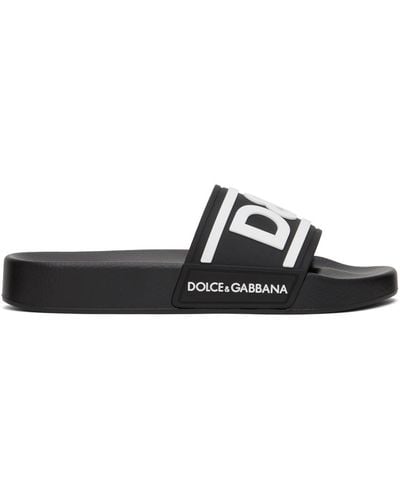 Dolce & Gabbana Claquettes à logo dg - Noir
