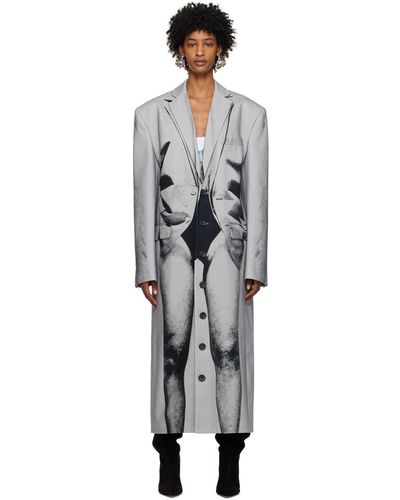 Y. Project Grey Jean Paul Gaultier Edition Janty Denim Coat - Black