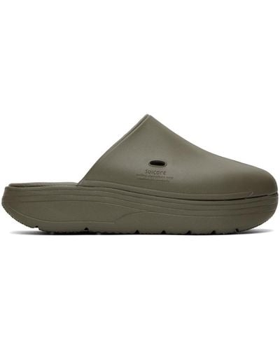 Suicoke Pantoufles polk kaki - Noir