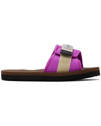 Suicoke Pink & Off-white Padri Sandals - Black