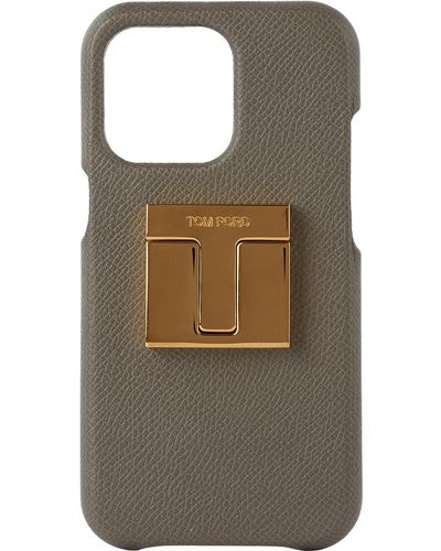 Tom Ford Gray Leather Iphone 12 Case - Multicolor