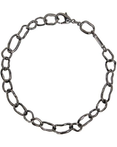 Collina Strada Gunmetal Crushed Chain Necklace - Metallic