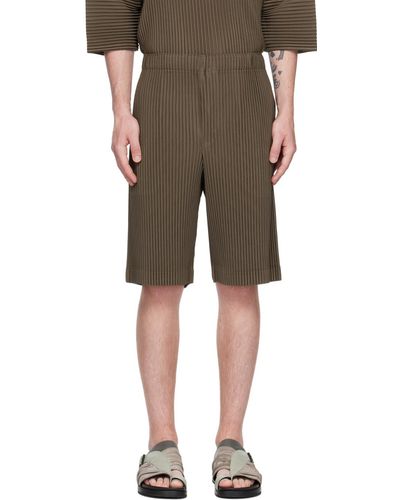 Homme Plissé Issey Miyake Homme Plissé Issey Miyake Brown Monthly Colour May Shorts - Natural