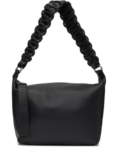 Kara Très grand sac de style pochette lattice noir