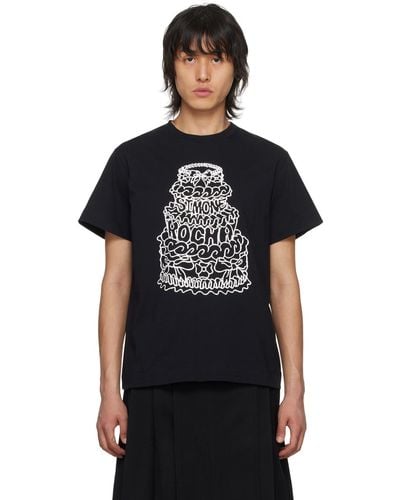Simone Rocha T-shirt noir à image à logo imprimée