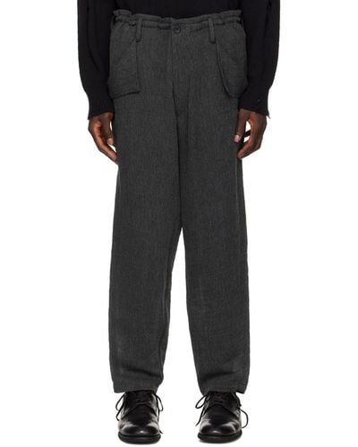 Yohji Yamamoto Black Flap Pocket Trousers