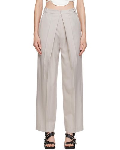 Low Classic Pantalon à pli rond creux - Blanc