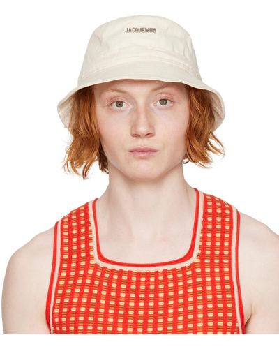 Jacquemus Off-white 'le Bob Gadjo' Bucket Hat - Red