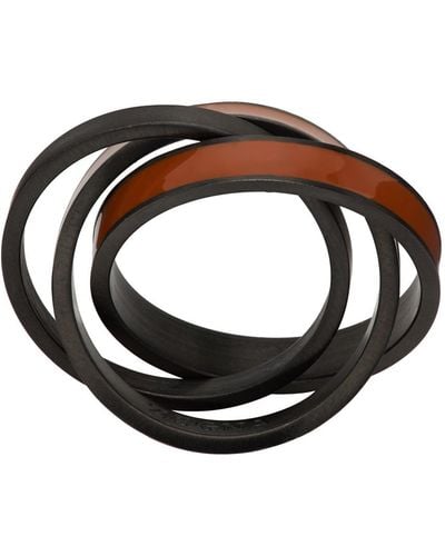 Zegna Brown & Black Infinity Ring