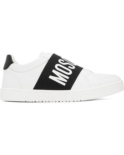 Moschino Black & White Slip-on Sneakers