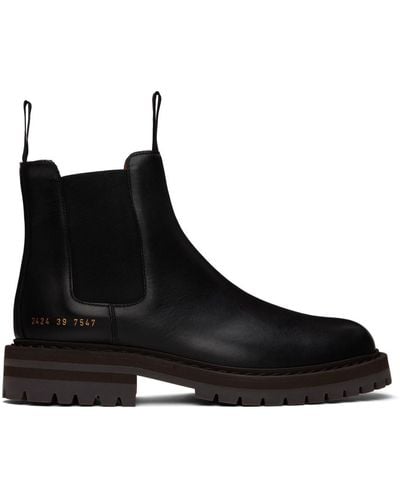 Common Projects Leather Chelsea Boots - Black