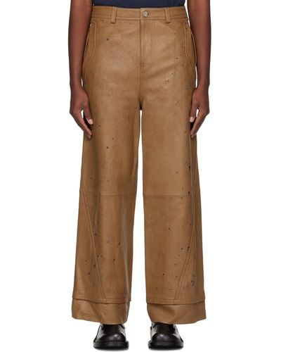 Adererror Nord Leather Pants - Brown