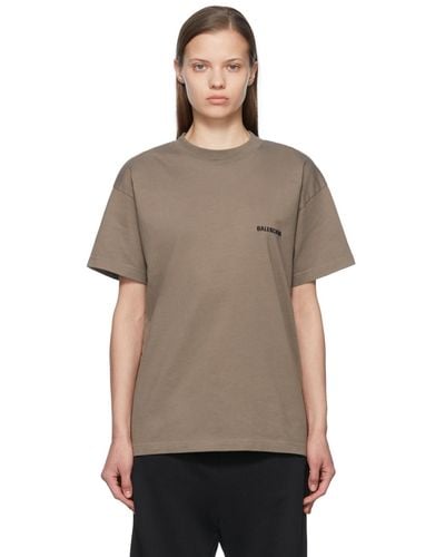 Balenciaga ブラウン コットン Tシャツ