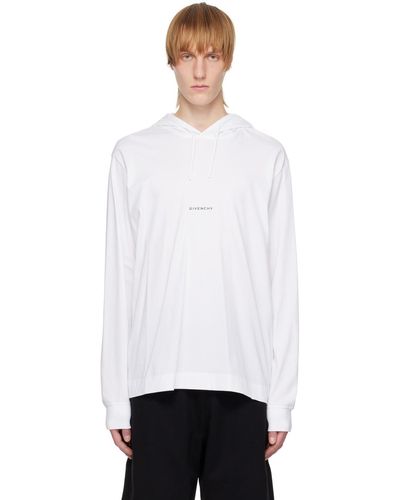 Givenchy Pull à capuche blanc à logo imprimé