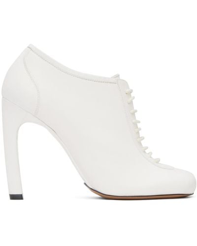 Dries Van Noten White Lace-up Low Ankle Heels