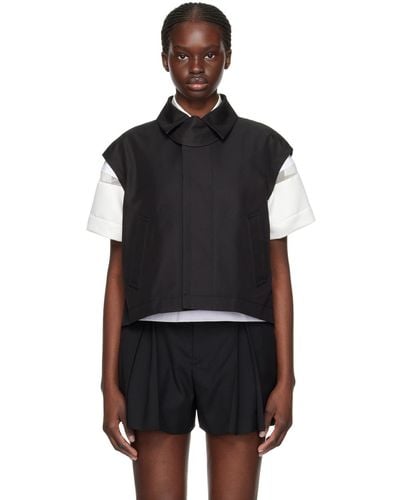 Sacai Black Pleated Vest