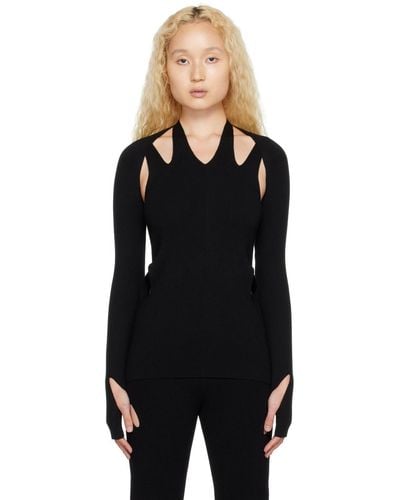 Dion Lee T-shirt noir à découpes exclusif à ssense