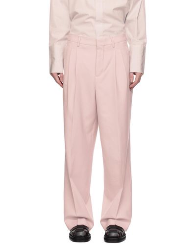 Ami Paris Pink Straight Fit Trousers