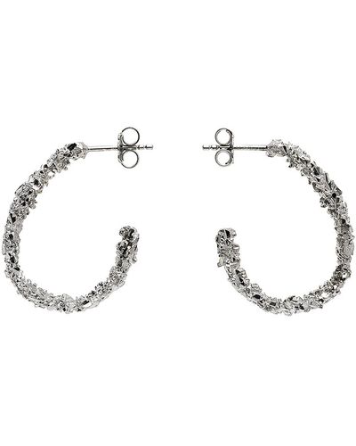 Veneda Carter Moyennes boucles d'oreilles à anneau ouvert vc003 argentées - Noir