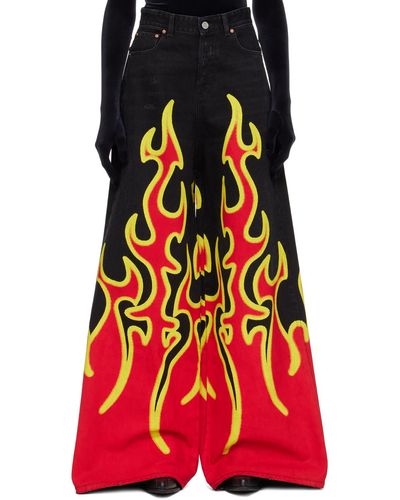 Vetements Fire Big Shape Jeans - Red