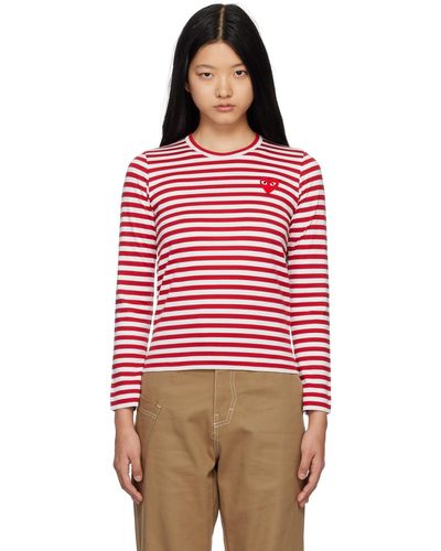COMME DES GARÇONS PLAY Comme Des Garçons Play Red Heart Patch Long Sleeve T-shirt