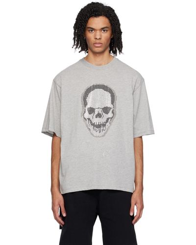 OTTOLINGER T-shirt gris à logo et image de crâne à pierres du rhin