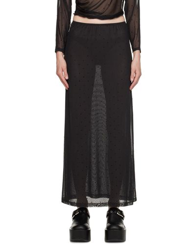 Anna Sui Rhinestone Maxi Skirt - Black