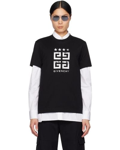 Givenchy T-shirt noir à image et à logos 4g