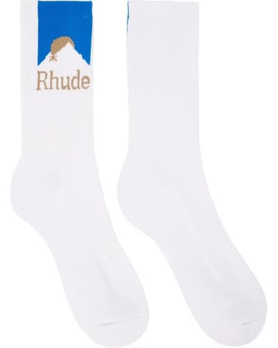 Rhude White Moonlight Sport Socks