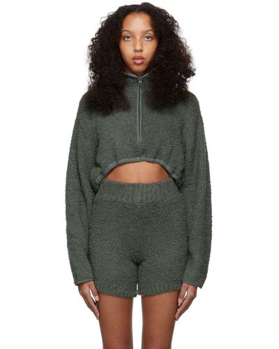 Skims Gray Cozy Knit Cropped Sweater