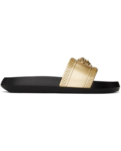 Versace Rubber Slides Sandals - Black
