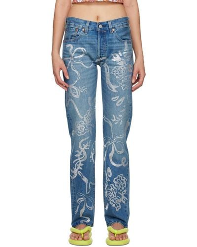 Collina Strada Levi's Edition Rhinestone Jeans - Blue