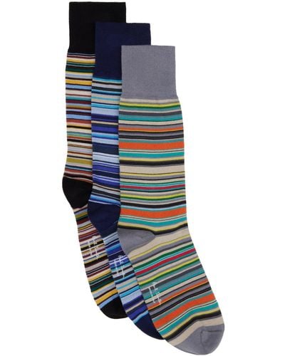 Paul Smith Three-pack Multicolor Socks - Blue