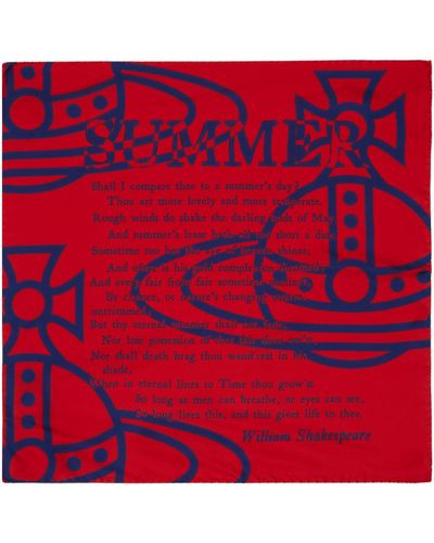 Vivienne Westwood Mouchoir de poche 'summer' rouge et bleu marine