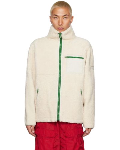 Army by Yves Salomon Off- Funnel Neck Shearling Jacket - Natural