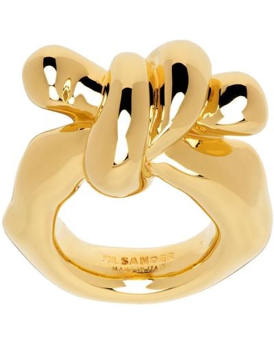 Jil Sander Gold Twist Ring - Metallic