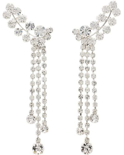 Magda Butrym Oval Crystal Drop Earrings - White
