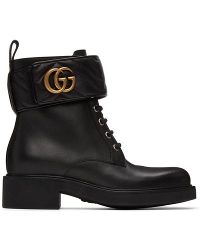 Gucci Bottines Avec Double G Pour - Noir