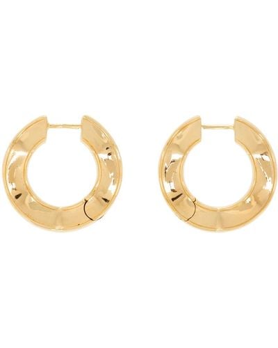 Bottega Veneta Gold Hoop Earrings - Black