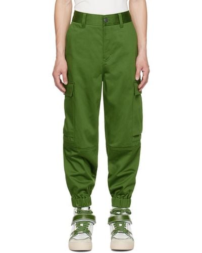 Ami Paris Green Elasticized Cuffs Cargo Pants