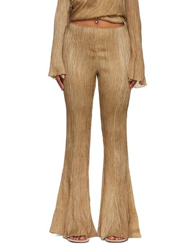 Acne Studios Crinkled Trousers - Natural