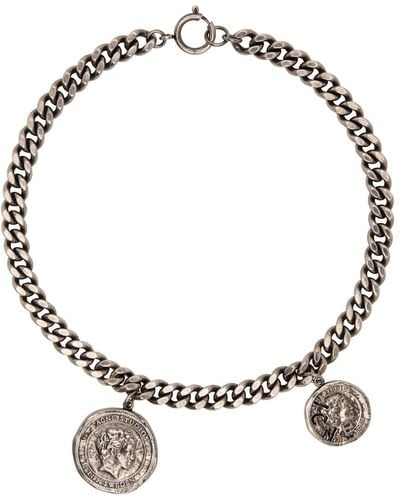 Acne Studios Coin Charm Necklace - Metallic