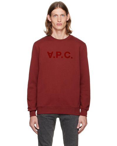 A.P.C. . Burgundy Vpc Sweatshirt - Red
