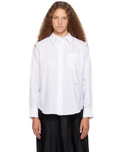 Victoria Beckham White Cold Shoulder Shirt