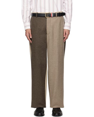Thom Browne Thom e pantalon brun à panneaux - Noir