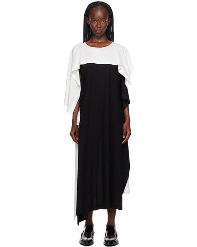 Issey Miyake White & Black Square One Midi Dress