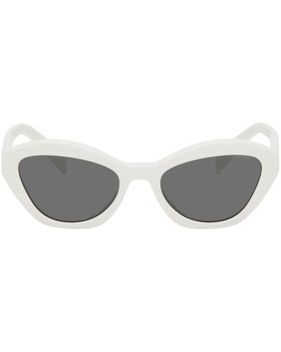 Prada Lunettes de soleil angulaires butterfly blanches